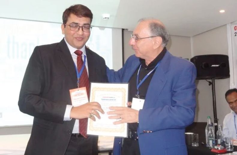 Certificate presentation on stage