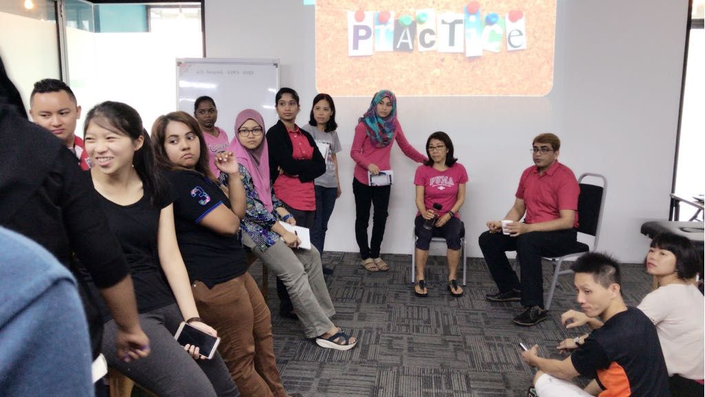 Participants in a practical session